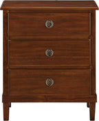 Brown 3-Drawer Nightstand with Eco-Friendly Materials, Promotes Sustainable - Image 9