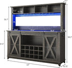 63"Wide 58"H Farmhouse Coffee Bar Cabinet - Image 2