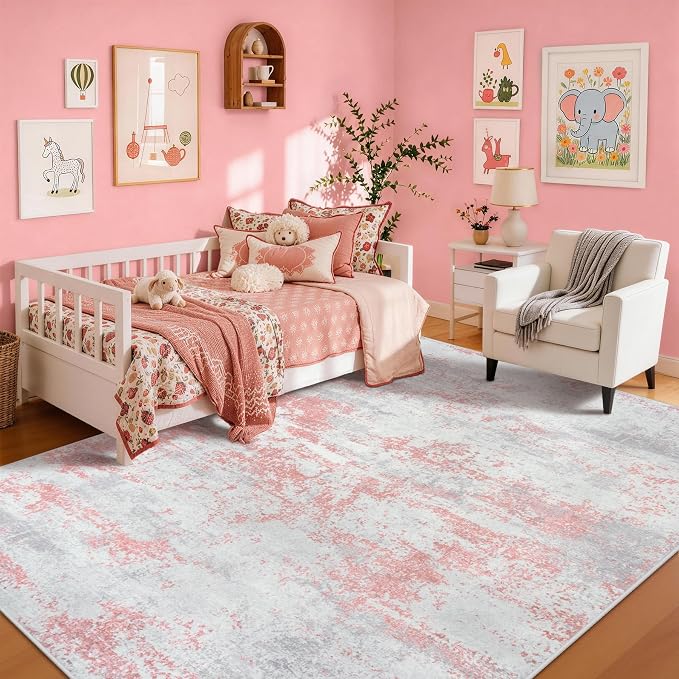 Aelenmu 6x9 Area Rugs for Living Room Washable Bedroom Dining Room Pink | by Aelenmu