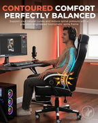 GTPLAYER Gaming Chair with Footrest, Big and Tall Game Chair 350lb Racing Style - Image 5