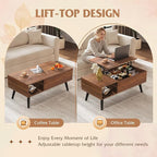 WLIVE Coffee Table for Living Room, Lift Top Coffee Table - Image 5