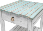 Sea Winds Trading Picket Fence End Table Distressed Bleu White Finish - Image 7