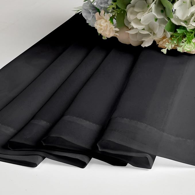 Black Sheer Valances for Windows 18 Inch Length 2 Pcs, Cafe Kitchen Curtains - Image 8