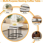 Garden 4 you Coffee Table Faux Marble Nesting Table - Image 7