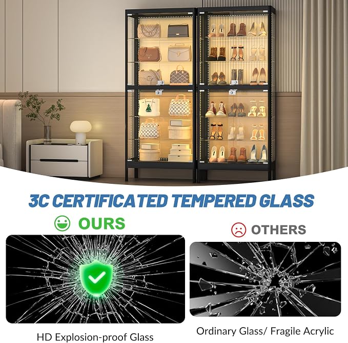 6-Tier Glass Display Cabinet - Image 4
