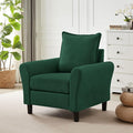 Mid-Century Accent Chair, Modern Linen Fabric Armchair by Chireca