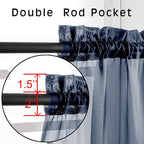 Navy Blue Sheer Curtains 2 Panels - Image 4