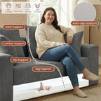 Convertible 5 in 1 Futon Sofa Bed Full Size, Corduroy Boneless Couch Sleeper - Image 4