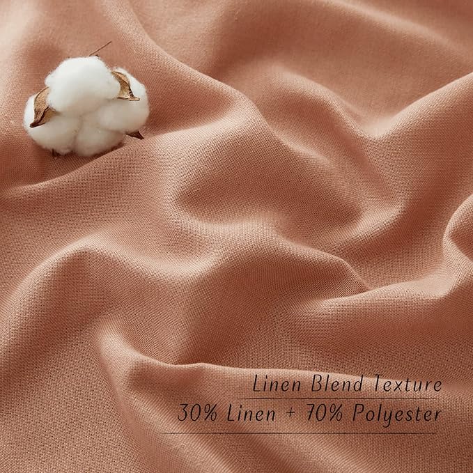 NICETOWN Thick Linen Burlap Terracotta Curtains, Privacy Curtains that Let - Image 4