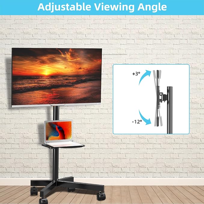 Mobile TV Carts on Wheels for 21-60 Inch Flat/Curved Panel Screens TVs - Image 7