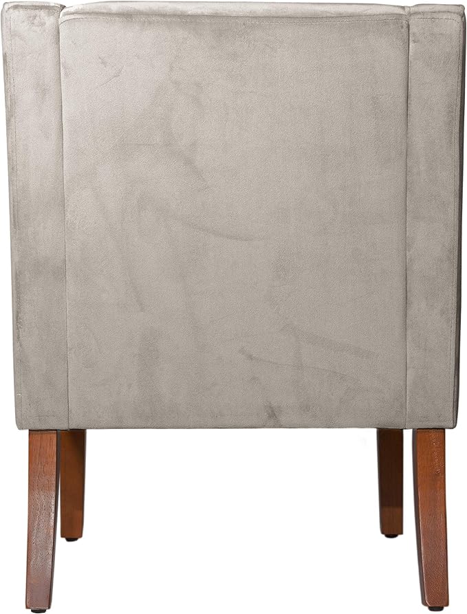 HomePop Swoop Arm Accent Chair, Velvet Grey - Image 11