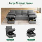 HONBAY Modular Sectional Sleeper Sofa Bed, Sectional Couch - Image 3
