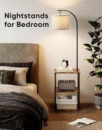 PARTPHONER Floor Lamp with Table, Night Stand with Lamp, Narrow Side Table with - Image 8