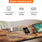 SUPERJARE Console Table with Outlet, 63 Inch Sofa Table with Charging Station - Image 4