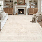 Area Rugs 9x12 Living Room: Bedroom Neutral Washable Carpet Beige | Large by Luxturiy