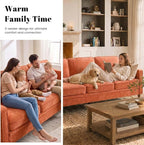 Kingfun 80" Chenille Sofa, 3 Seater Couch, Mid Century Modern Couches - Image 3