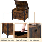 IDEALHOUSE Storage Bench, 23.6" Retro Wooden Storage Chest - Image 5