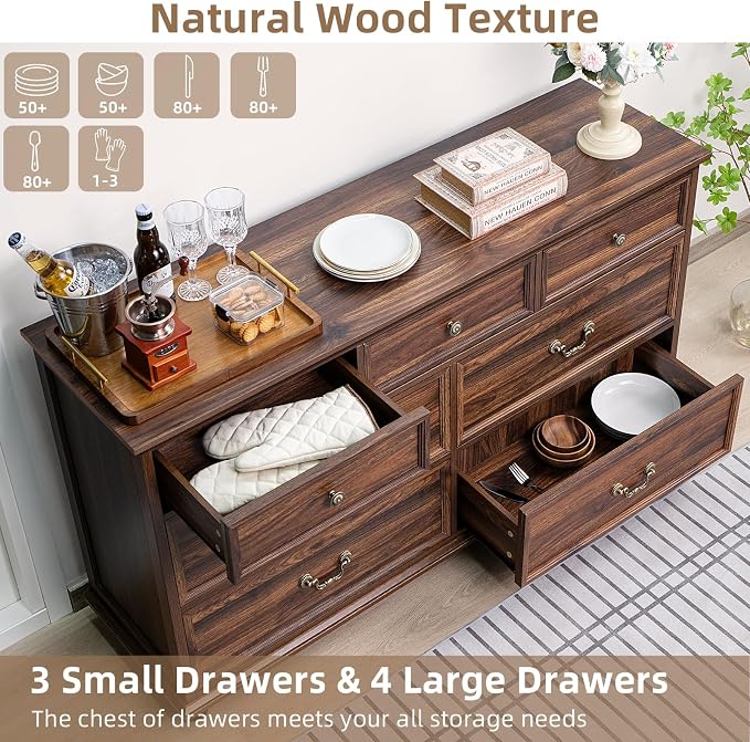 Joaxswe Farmhouse 54" 7 Drawers Dresser - Image 4