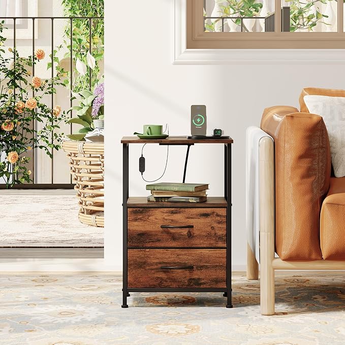 Somdot 2 Drawers Nightstand - Image 7