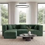 MONVANE 103'' Modular Sectional Sofa, Comfy Teddy Velvet Cloud Couch - Image 2