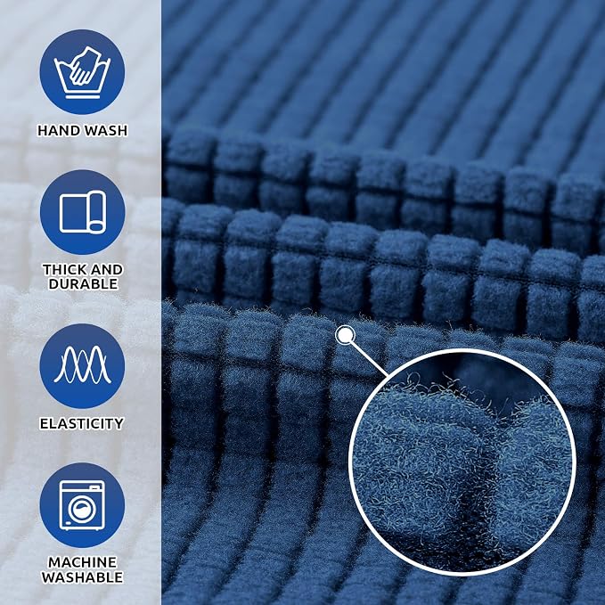 Stretch Chair Sofa Slipcover, Single Couch Cover, Classic Blue | 1-Piece - Image 3