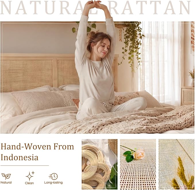 Brafab Natural Rattan Queen Bed Frame - Image 4