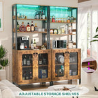 Aheaplus Bar Cabinet with Power Outlets, Coffee Bars Station - Image 7