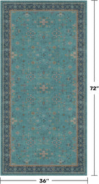 Teal 3x6 Wide Non Slip Kitchen Rug - Image 2