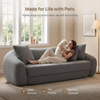 SICOTAS 90.6" Curved Convertible Sofa Couch Bed - Image 5