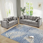 2 Pieces Velvet Couch and Loveseat Sets, Mid Century Modern Couch - Image 6