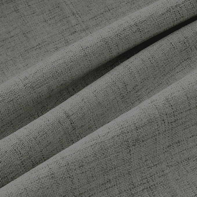 MIULEE 100% Blackout Linen Curtains 42 x 90 Inch Dark Grey 2 Panels | Thermal - Image 9
