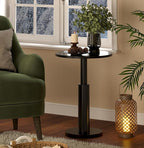 LAATOOREE Round Side Tables Set of 2, Pedestal Drink Table, Spacious Top - Image 2