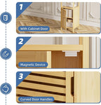 HITNET Bathroom Cabinet Freestanding, Small Bamboo Floor Cabinet, 4 Tier Single - Image 6
