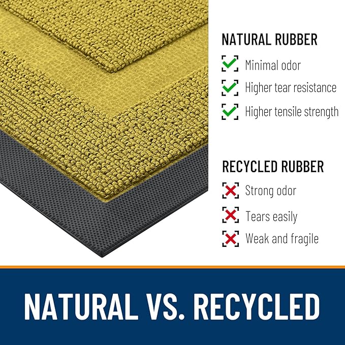 OLANLY Front Door Mat Outside 47x23, All-Season Heavy-Duty Rubber Doormat | - Image 3