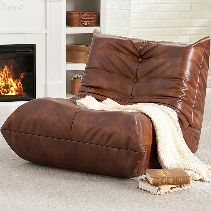 Hobestluk Giant Bean Bag Chair Lazy Floor Sofa, Memory Foam Fireside Sofa by YourHomeDeservesMore