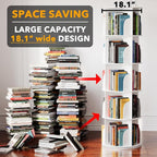 SpaceAid 5 Tier Rotating Bookshelf Tower, Spinning Bookcase Lazy Susan - Image 3