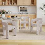 BESTANO Set of 3 Modern Velvet Fabric Upholstered Dining Chairs by BESTANO