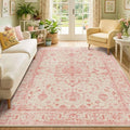 RELEANY Washable Area Rug, Water Repellent, Pet Friendly, Vintage Floral Boho by RELEANY