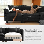 ELUCHANG 114" Oversized V-Shaped Cloud Couch Modular Sectional Sofa - Image 6