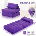 HABUTWAY Folding Sofa Bed, Convertible Sleeper Chair Bed w/Dual-Pillow & Handle - Image 2