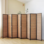 8 Panel Bamboo Room Divider Screen, 5.6 FT Tall Bamboo Divider Folding Panel - Image 4