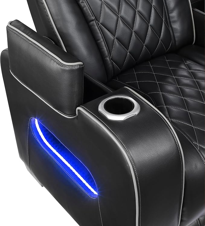 Lexicon 118" Power Reclining Sectional Sofa, Wall Hugger, 2 Recliner Seats - Image 19