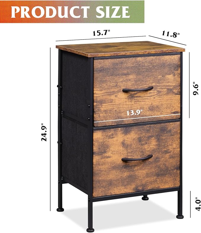 WLIVE Night Stand, Small Dresser - Image 3