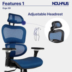 Nouhaus Ergo3D Ergonomic Office Chair Lumbar Support Mesh Office Chair - Image 8