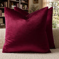 GIGIZAZA Burgundy Velvet Pillow Covers 16x16 Decorative Pillows Pack of 2 | Red by GIGIZAZAFocusingonhomedecoration
