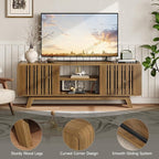 ONBRILL 63-Inch TV Stand for TVs up to 75 Inch, Mid-Century Modern Television - Image 6