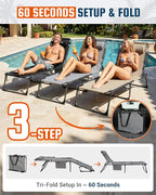 KingCamp Lounge Chair Outdoor, 400LBS Tanning Chairs - Image 9