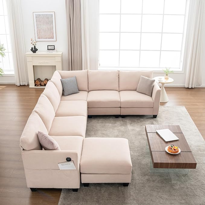 122.8" Large Sectional Couches for Living Room, 6 Seater L Shaped Modular - Image 9
