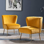 HULALA HOME 3 Piece Velvet Living Room Furniture Set, Modern Comfy Upholstered - Image 5