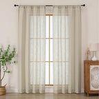 Chyhomenyc Semi Sheer Curtains 84 Inches Long 2 Panels Set, Light Filtering by Chyhomenyc